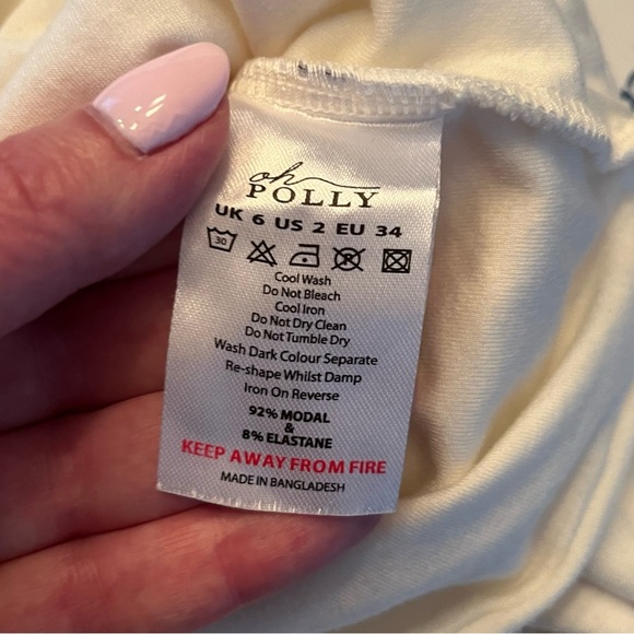 Oh Polly Narelle Ivory Long Sleeve Fitted Crop Top Women’s Size 2 NWT - Picture 7 of 8